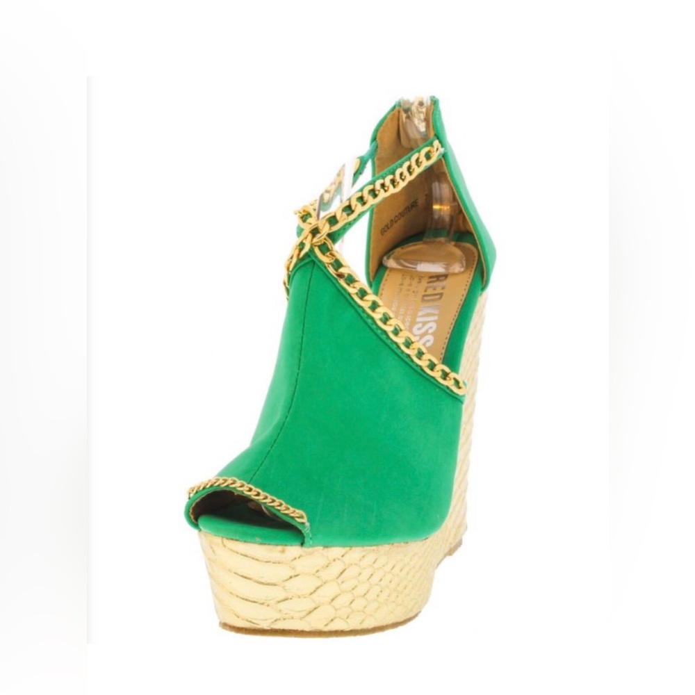 Green Wedge Sandals
